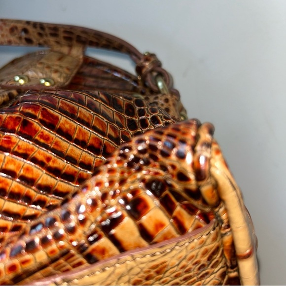 *****RARE AUTHENTIC BRAHMIN VINTAGE DANICA TOASTED ALMOND SHOULDER BAG - Picture 10 of 14